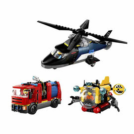 60462 Remix: Helicóptero, Camión de Bomberos y Submarino (874 piezas)