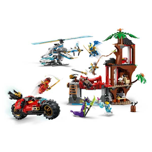batalla de veh/ ninja junto a la casa del árbol 71857 ninjago